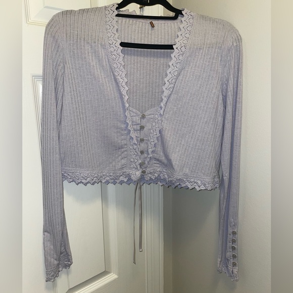 Free People Long-Sleeve Crop Top - Picture 2 of 3